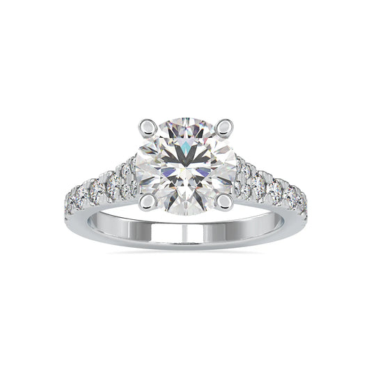 2.91CTW Round Cut Hidden Diamond Engagement Ring  customdiamjewel 10KT White Gold VVS-EF