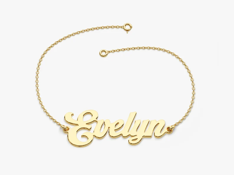 Gold Name Tag Bracelet  customdiamjewel   