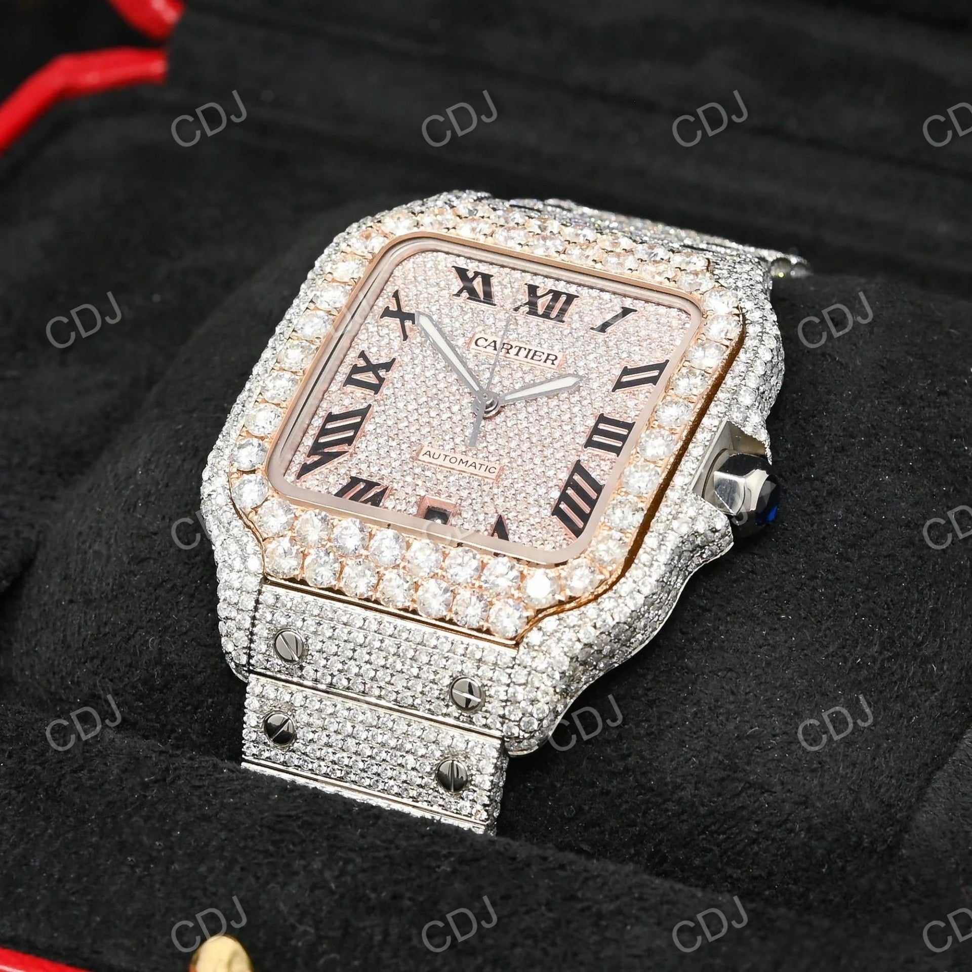 VVS Moissanite Cartier Hip Hop Rapper Watch customdiamjewel