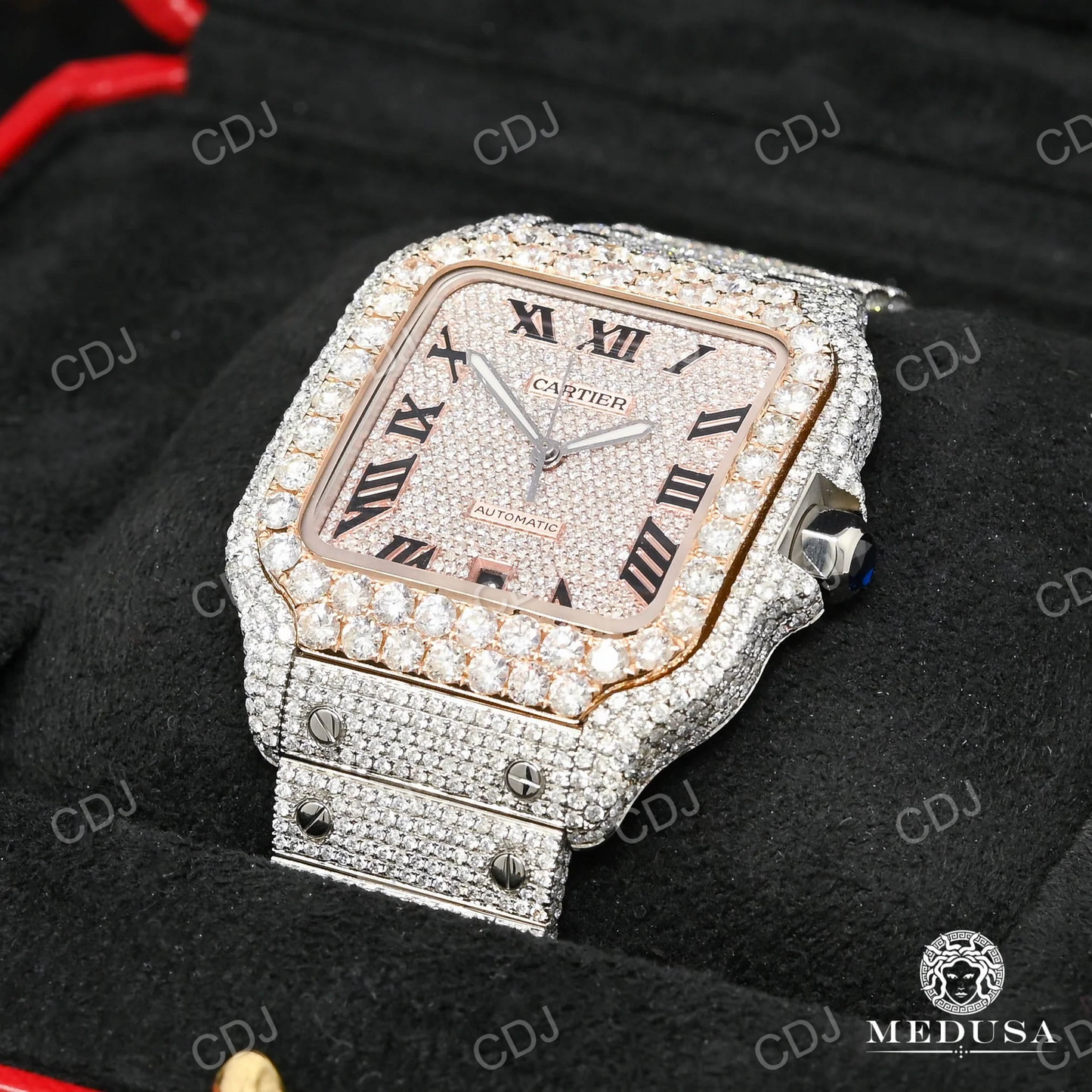 VVS Moissanite Cartier Hip Hop Rapper Watch customdiamjewel