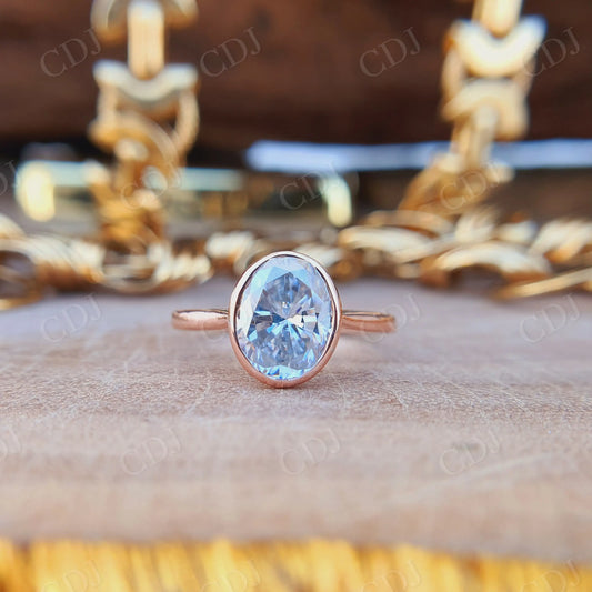 Antique Bezel Set 2.00 CT Oval Cut Moissanite Engagement Ring  customdiamjewel   