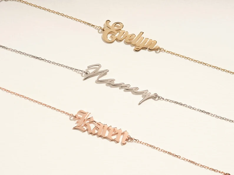 Gold Name Tag Bracelet  customdiamjewel   