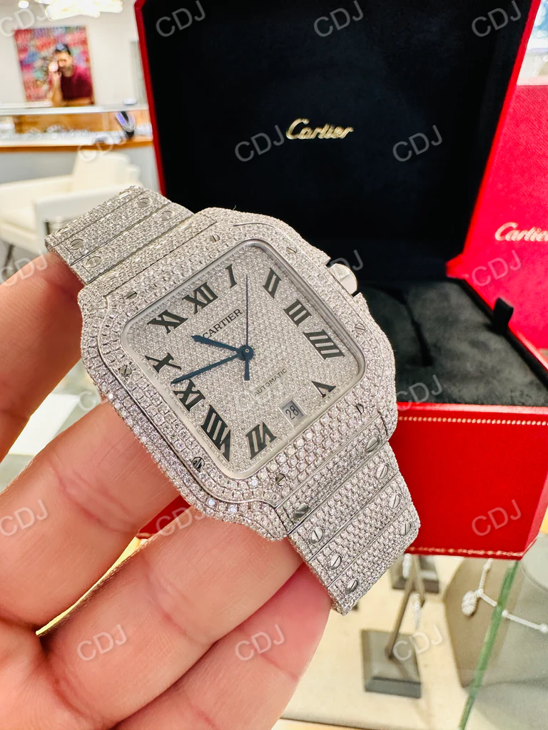 Luxury Moissanite Custom Iced Out Bust Down Men's Watch customdiamjewel