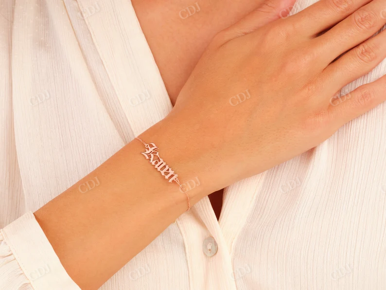 Gold Name Tag Bracelet  customdiamjewel   