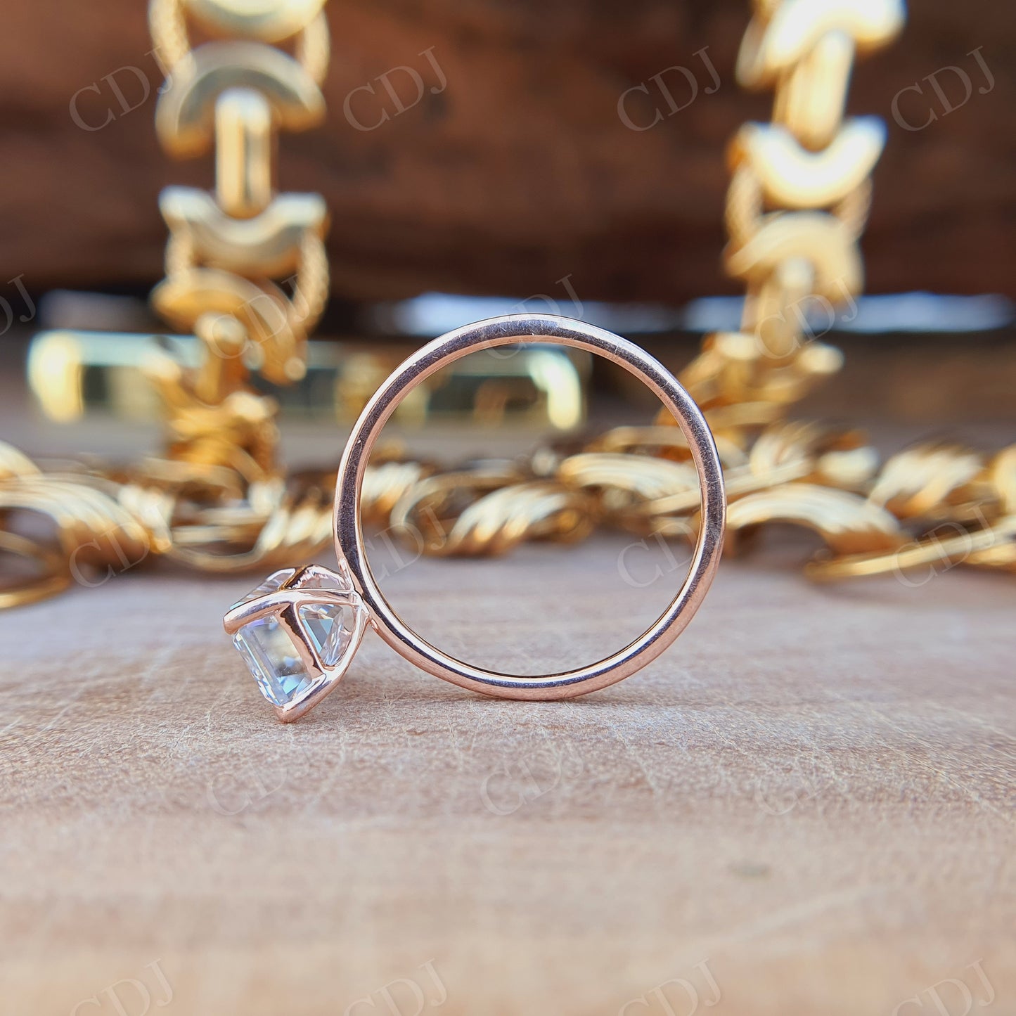 2.0CT Emerald Cut Solitaire Moissanite Engagement Ring  customdiamjewel   