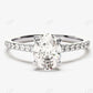 1.71CTW Pave Set Oval Cut Moissanite Engagement Ring