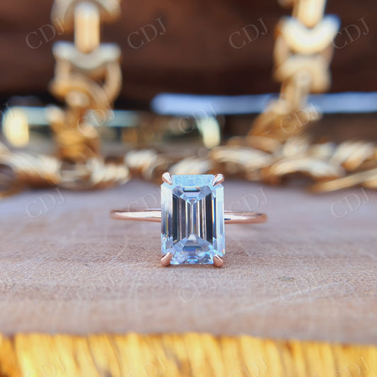 2.0CT Emerald Cut Solitaire Moissanite Engagement Ring  customdiamjewel   