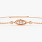 Natural Diamond Evil Eye Bracelet  customdiamjewel 10 KT Solid Gold Rose Gold VVS-EF