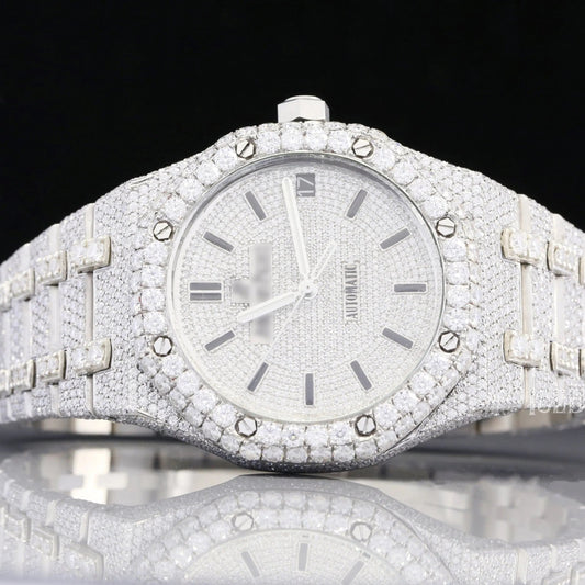 Fully Iced Out Custom Moissanite Wrist Watch customdiamjewel