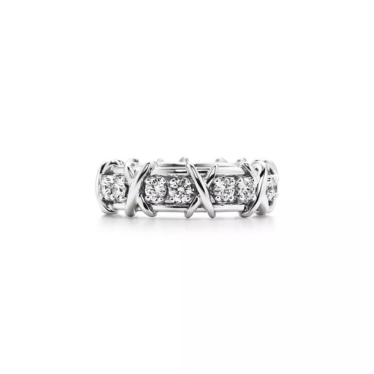 1.14 CTW Round Cut Full Eternity Real Diamond Ring  customdiamjewel 10KT White Gold VVS-EF