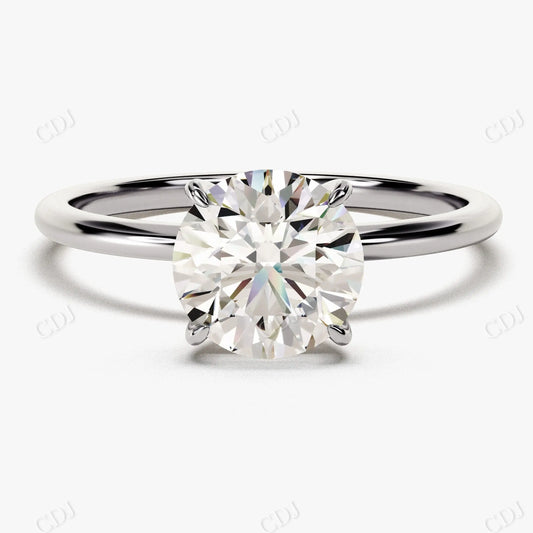 1.50CTW Round Cut Moissanite Solitaire Engagement Ring  customdiamjewel 10KT White Gold VVS-EF