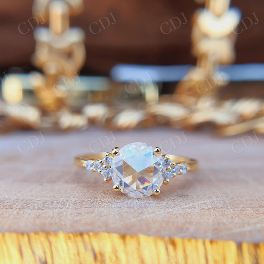 1.00CT Rose Cut Moissanite Engagement Ring  customdiamjewel   