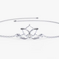 Dainty Moissanite Lotus Bracelet for Women  customdiamjewel Sterling Silver White Gold VVS-EF