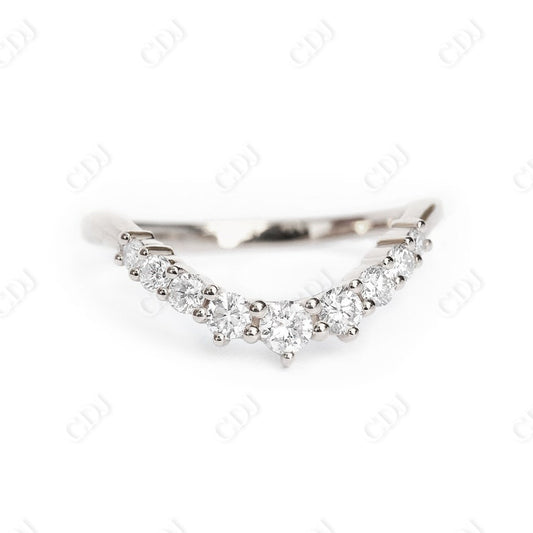 0.40CTW Unique Round Natural Diamond Wedding Band  customdiamjewel 10KT White Gold VVS-EF