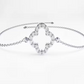 0.18CTW Natural Diamond Clover Bracelet  customdiamjewel 10 KT Solid Gold White Gold VVS-EF