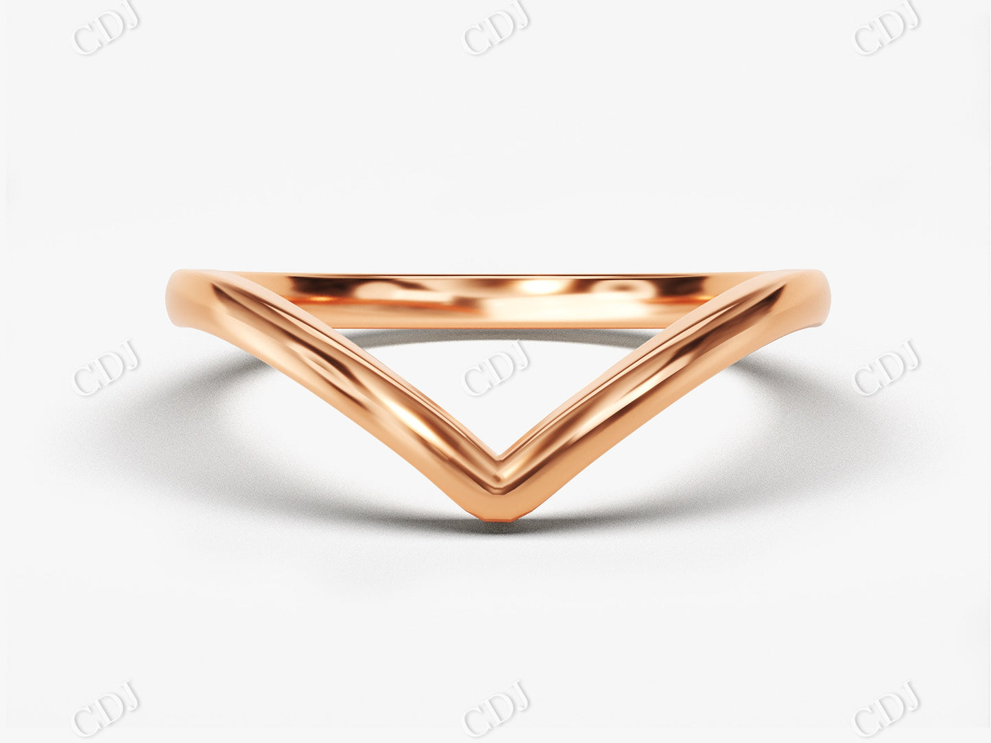 Plain Curved Matching Bridal Wedding Band  customdiamjewel 10KT Rose Gold VVS-EF