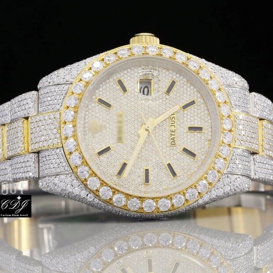 Hip Hop Bust Down Rolex Moissanite Watch customdiamjewel