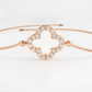 0.18CTW Natural Diamond Clover Bracelet  customdiamjewel 10 KT Solid Gold Rose Gold VVS-EF