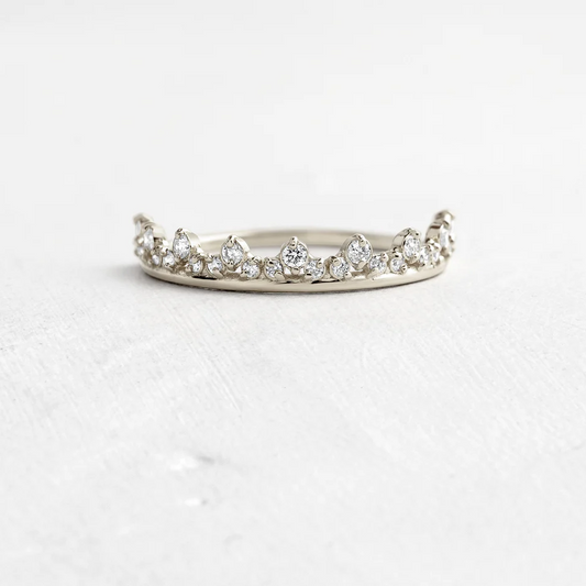 Natural Diamond Bezel Set Wedding Band  customdiamjewel 10KT White Gold VVS-EF