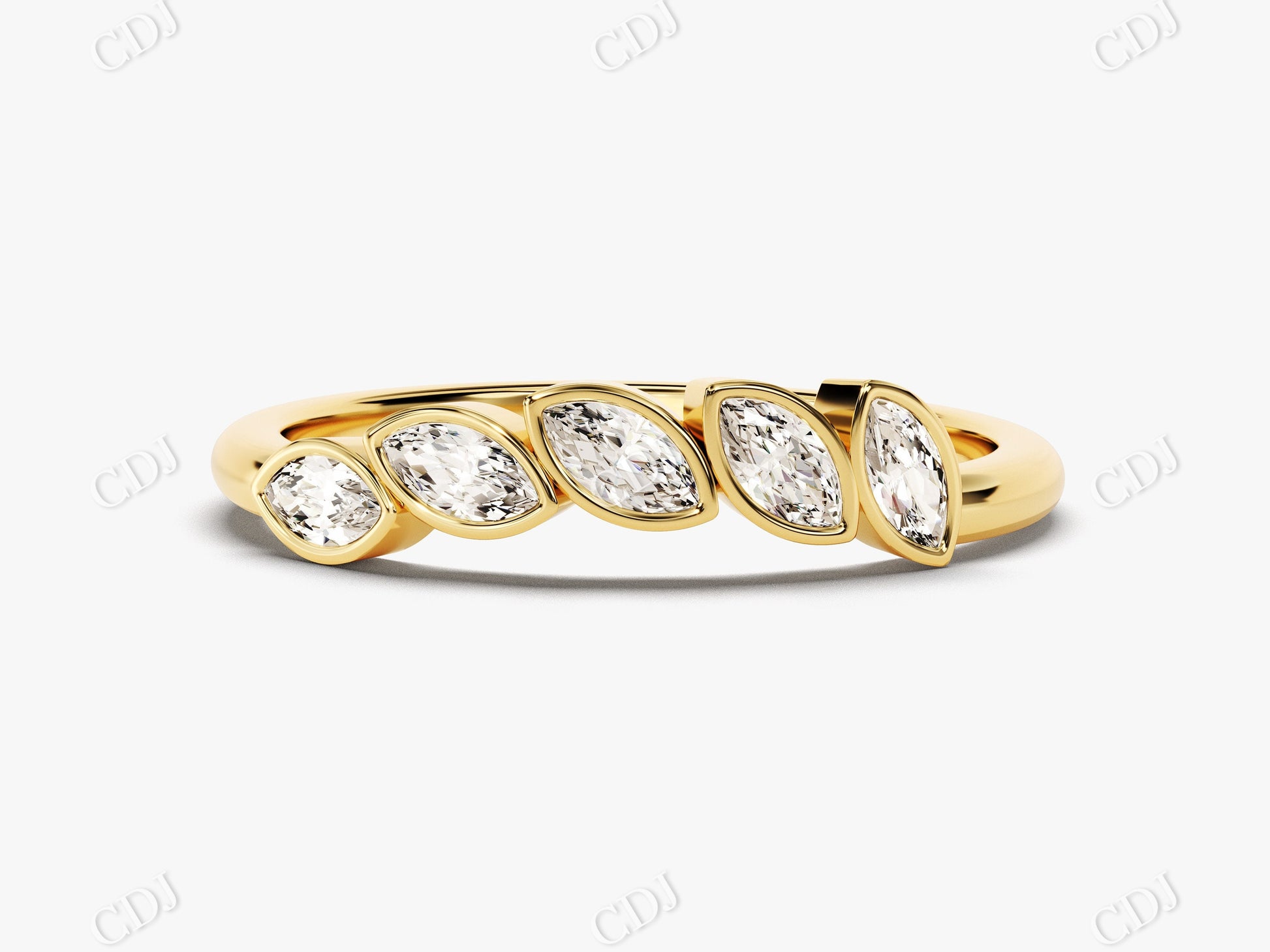 0.50CTW Bezel Set Marquise Lab Grown Diamond Matching Band  customdiamjewel 10KT Yellow Gold VVS-EF