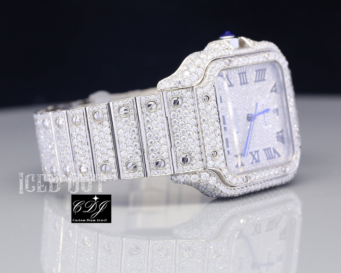 Cartier Full Diamond Hip Hop Wrist Watch (21CT)