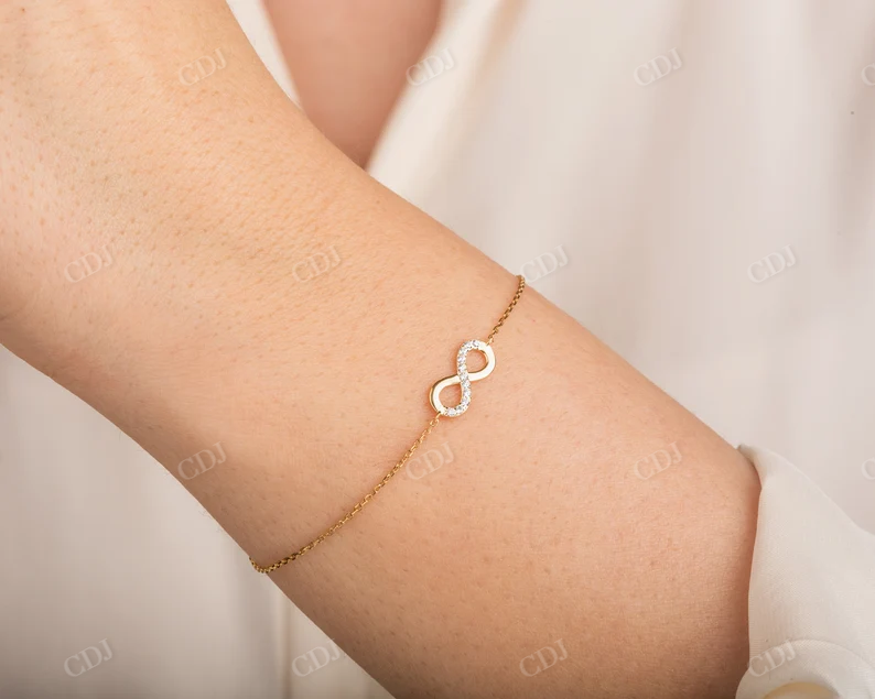 14k Solid Gold Infinity Moissanite Bracelet for Women  customdiamjewel   
