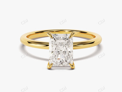 1.5 CT Radiant Cut Moissanite 4 Prong Solitaire Engagement Ring  customdiamjewel 10KT Yellow Gold VVS-EF