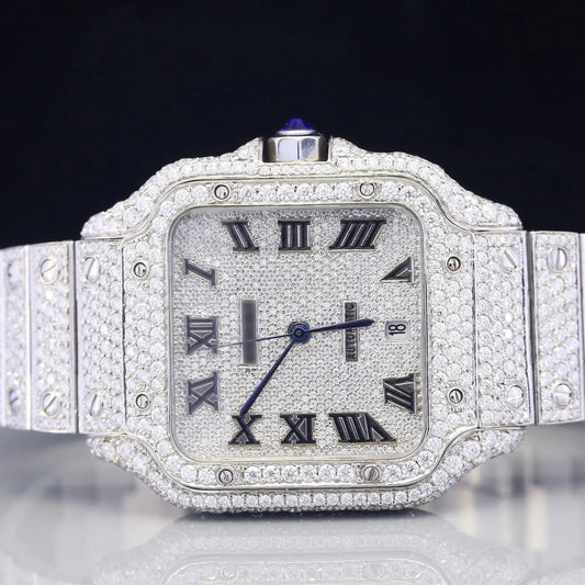 VVS Moissanite Iced Out Custom Men's Wrist Watch customdiamjewel