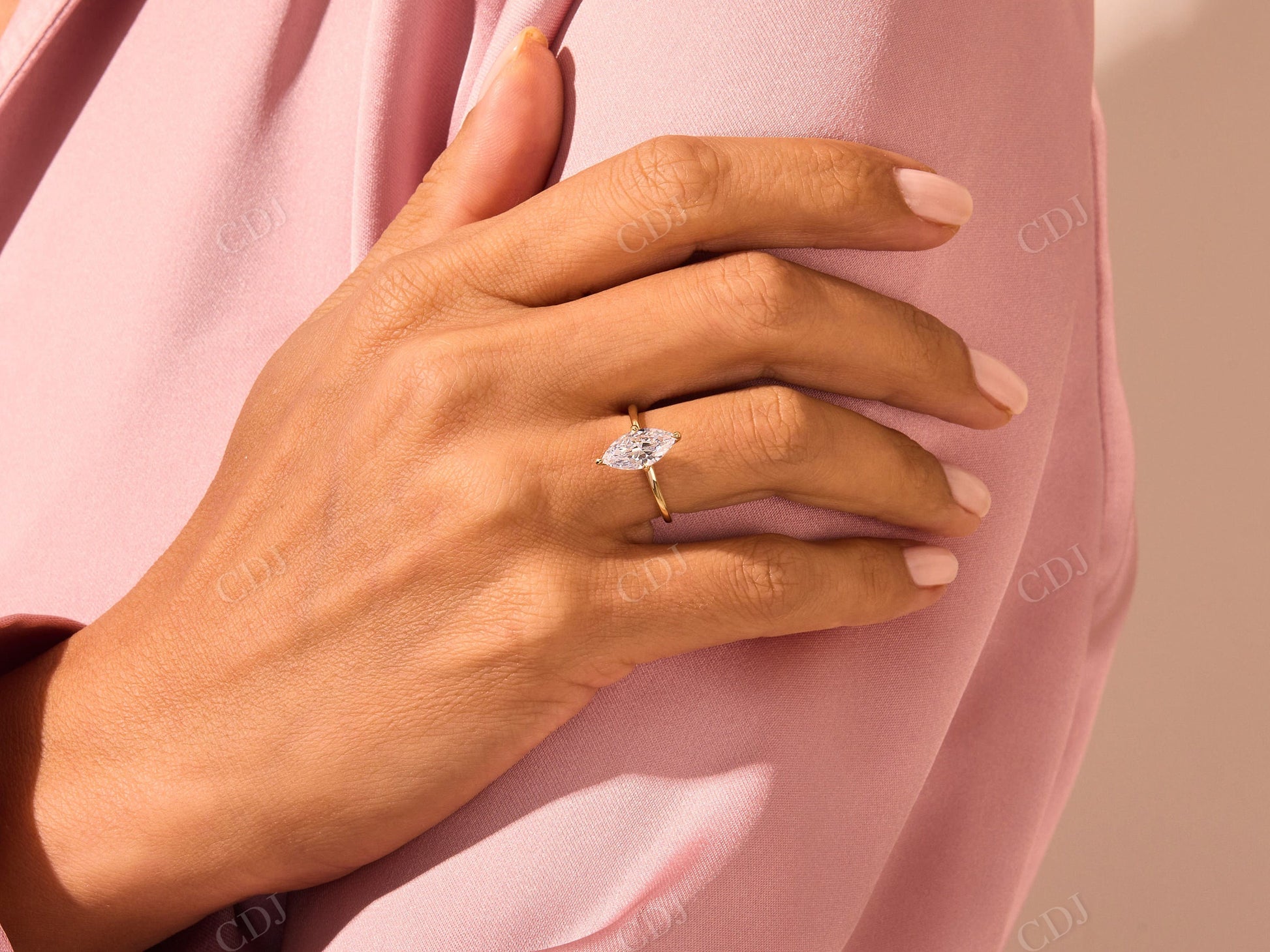 Dutch Marquise Cut Solitaire Moissanite Engagement Ring  customdiamjewel   