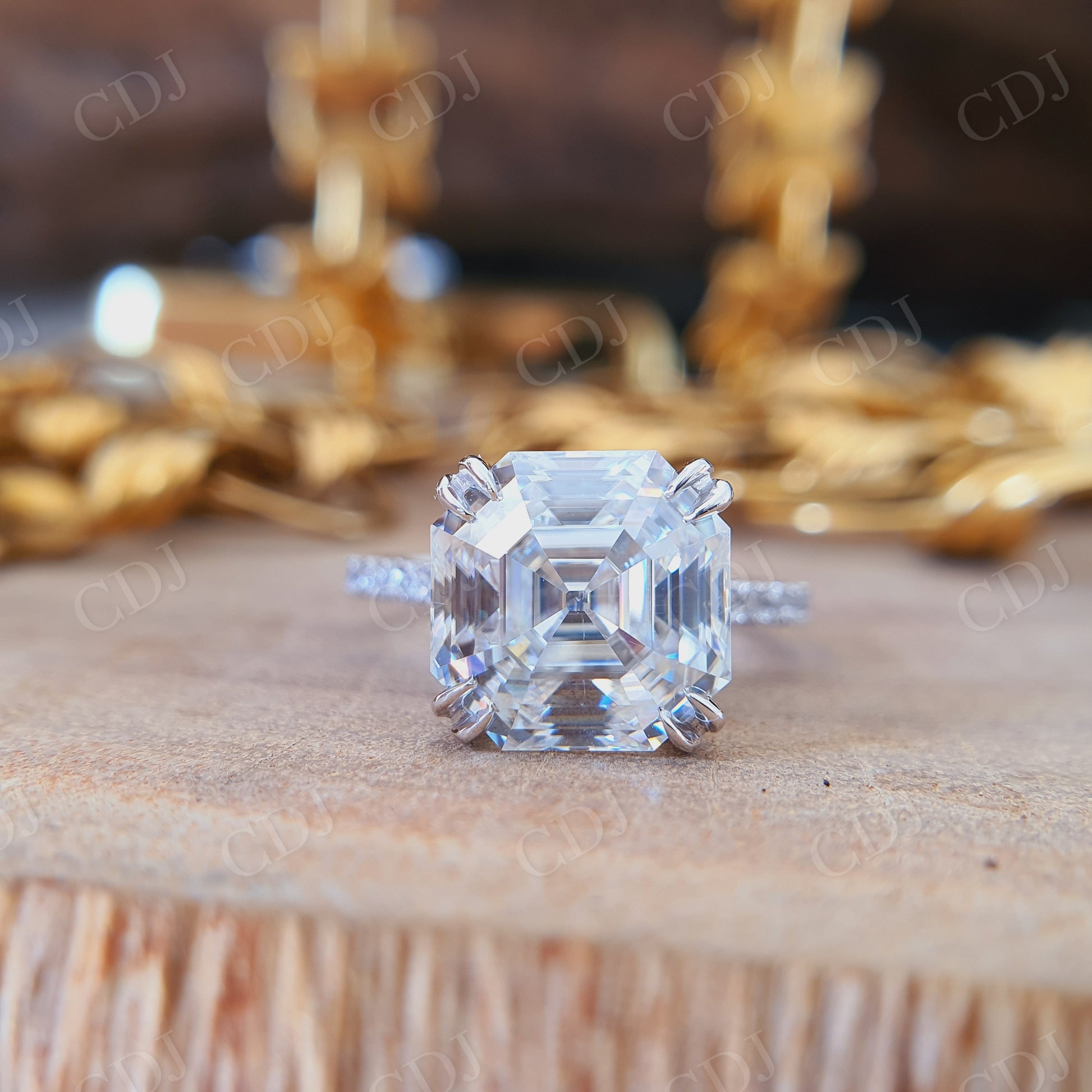 4.20CT Classic Asscher Cut Moissanite Wedding Ring  customdiamjewel   