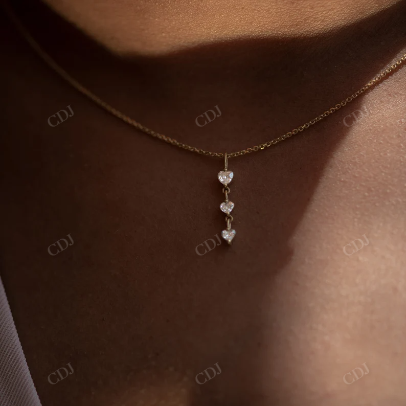 0.2ctw Heart Shape Moissanite Chain Pendant Necklace