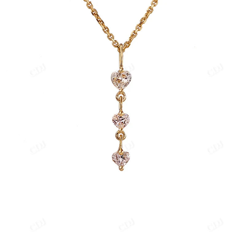 0.2ctw Heart Shape Moissanite Chain Pendant Necklace