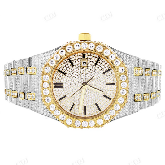 Yellow Gold Wrist Men's Luxury Diamond Watch  customdiamjewel   