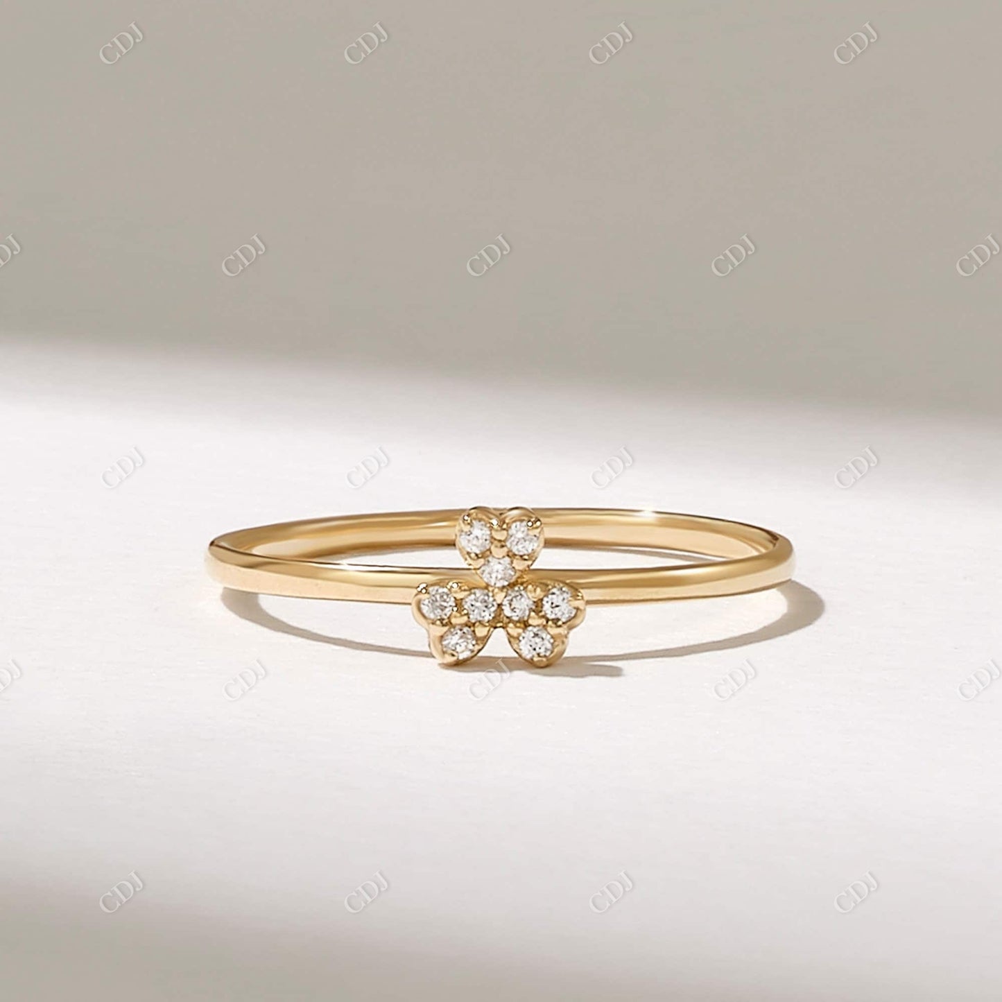 0.06CTW Earth Mine Diamond Tiny Promise Ring  customdiamjewel 10KT Yellow Gold VVS-EF