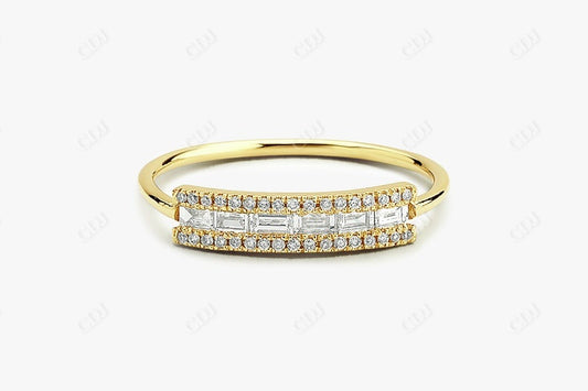 0.34CTW Baguette Diamond Lab Grown Wedding Band  customdiamjewel Sterling Silver Yellow Gold VVS-EF