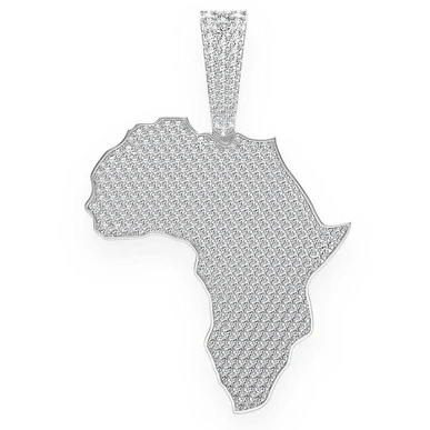 7.00CTW Africa Continent Solid Gold Diamond Pendant customdiamjewel