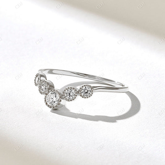 Natural Diamond Bezel Set Curved Wedding Band  customdiamjewel 10KT White Gold VVS-EF