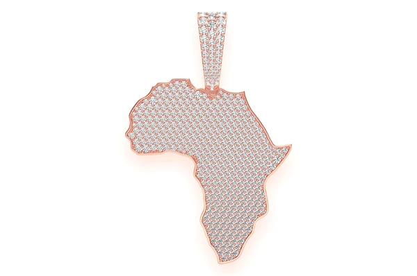 7.00CTW Africa Continent Solid Gold Diamond Pendant customdiamjewel