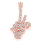 White Gold Peace Sign Mic Diamond Pendant customdiamjewel