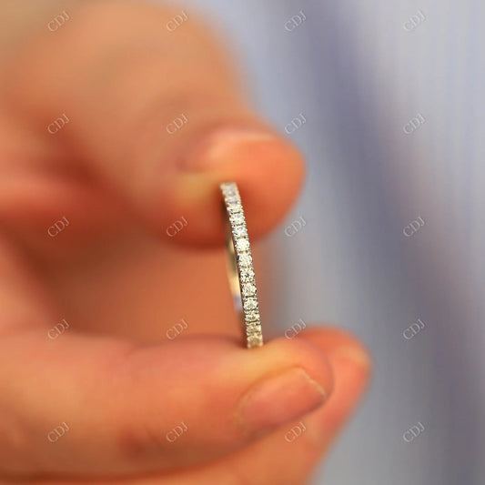 Round Cut Half Eternity Moissanite Wedding Band  customdiamjewel   