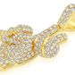 White Gold Peace Sign Mic Diamond Pendant customdiamjewel