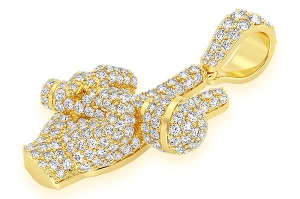 White Gold Peace Sign Mic Diamond Pendant customdiamjewel
