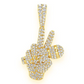 White Gold Peace Sign Mic Diamond Pendant customdiamjewel