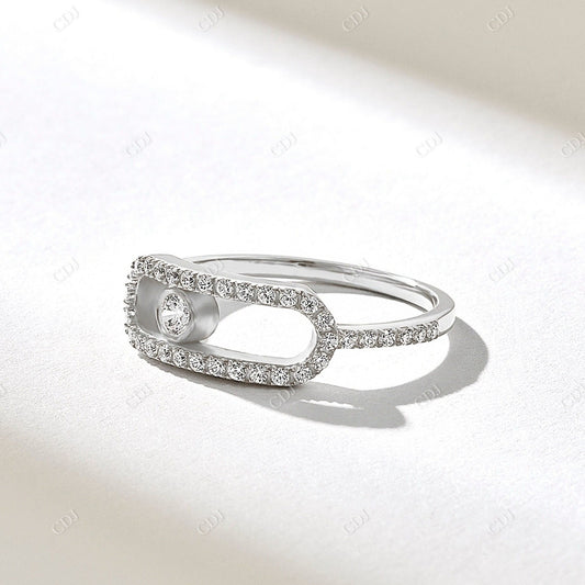 0.43CTW  Earth Mine Diamond Paperclip Ring  customdiamjewel 10KT White Gold VVS-EF