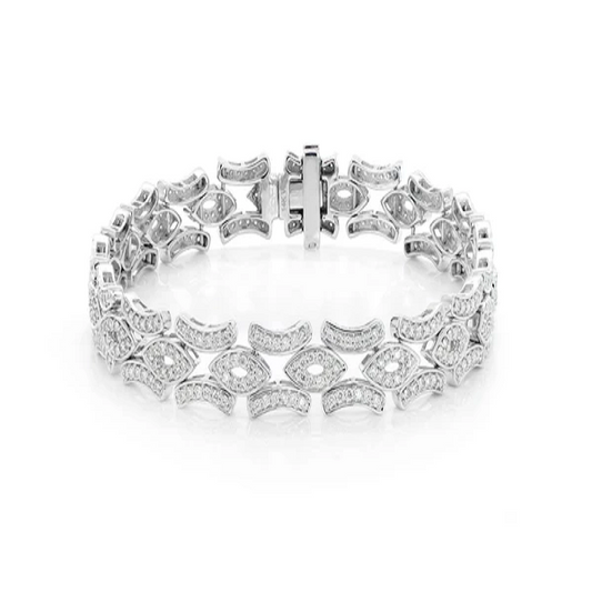 2.50CTW Oval Diamond Curved Line Link Bracelet  customdiamjewel   