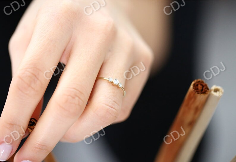 0.14CTW Three Stone Round Brilliant Cut Lab Grown Diamond Ring  customdiamjewel   