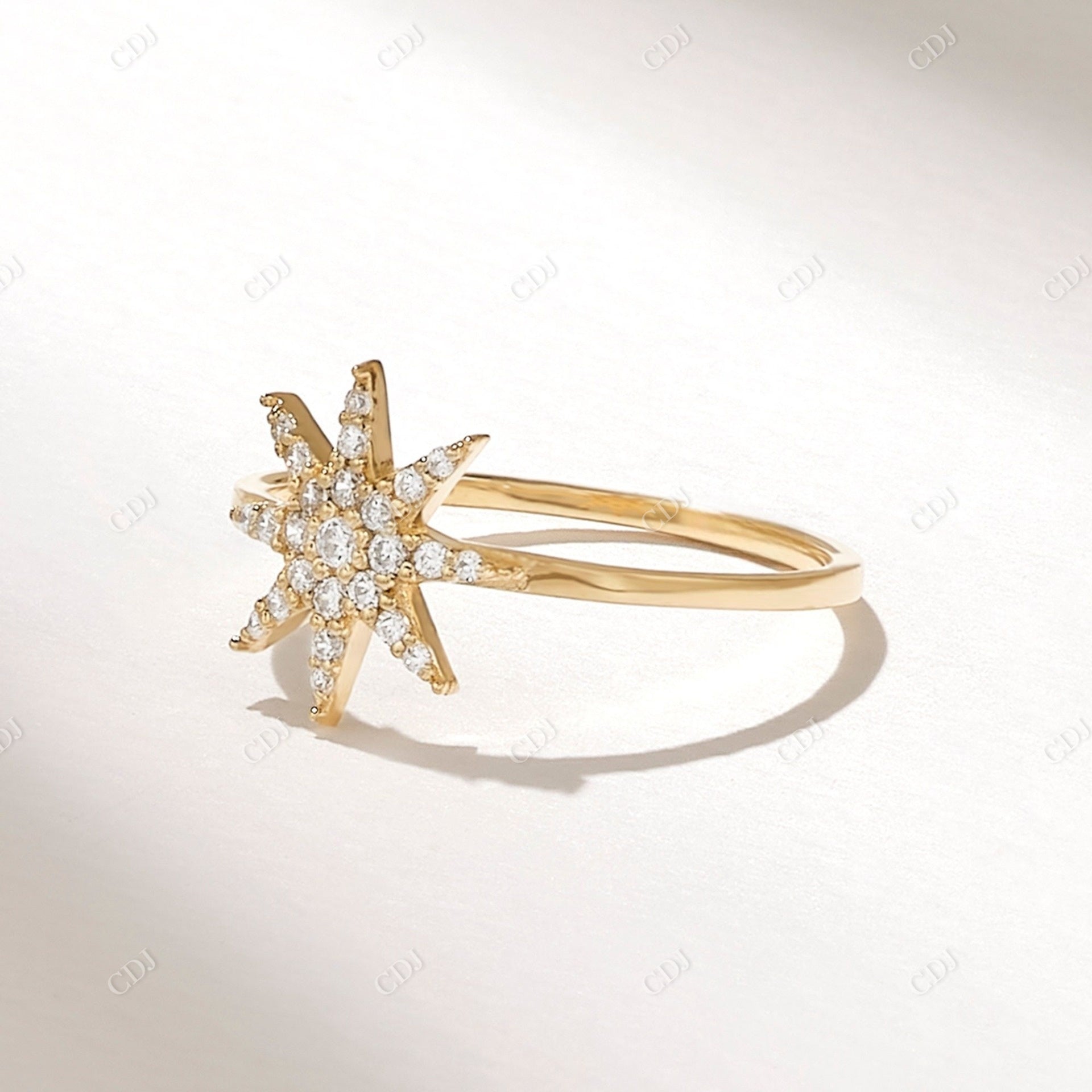 Real 0.16CTW Round Diamond Star Ring  customdiamjewel   