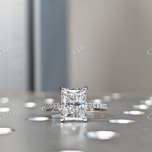 Radiant Cut Moissanite White Gold Half Eternity Cluster Ring  customdiamjewel 10KT White Gold VVS-EF