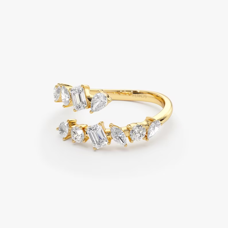 1.01CTW Cross Over Mix Lab grown Diamond Wedding Band  customdiamjewel   