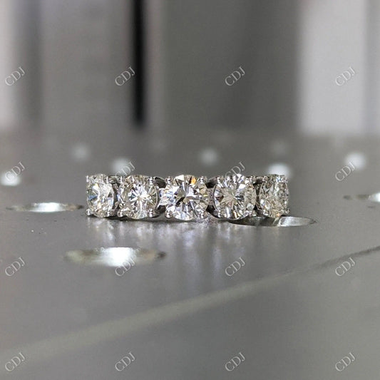 1 Carat 5 Stone Diamond Anniversary Ring Band  customdiamjewel 10 KT Yellow Gold VVS-EF